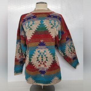 **Sold******Southwest Native Aztec Sweater